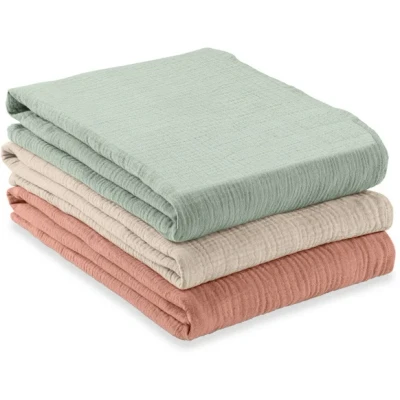 Abbildung von Hauck Stoffwindeln Cuddle N Clean Sage / Beige Cork, Mullwindeln Mulltücher 3 Stück 80x80 cm Spucktücher maschinenwaschbar