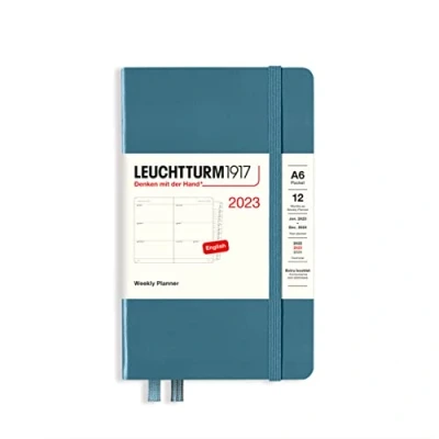 Abbildung von LEUCHTTURM1917 365956 Wochenkalender Pocket (A6) 2023, 12 Monate, Stone Blue, Englisch