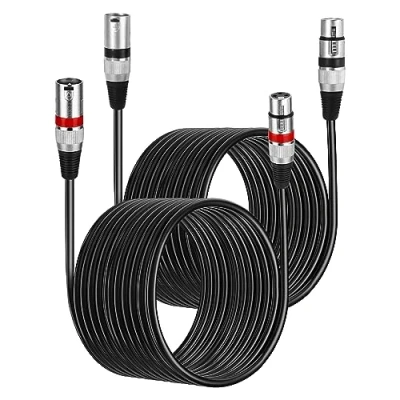Abbildung von PERMUST 2 Pack XLR Kabel 10M Symmetrisches Mikrofonkabel, Stecker auf Buchse, Verlängerungskabel für Studio Recorder, Mikrofon, Mixer, Lautsprechersystem,