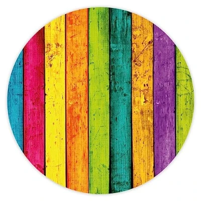 Abbildung von younikat Mauspad in Holz Optik bunt I Ø 22 cm rund Mousepad Standard Größe Shabby Chic Used Look dv_341