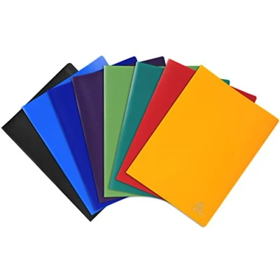 Abbildung von Exacompta 8590E 8er Pack Premium Sichtmappe OPAK aus blickdichtem Kunststoff DIN A4 mit 90 Klarsichthüllen, 180 Sichten, farbig sortiert, Aktenhülle, Prospekthülle