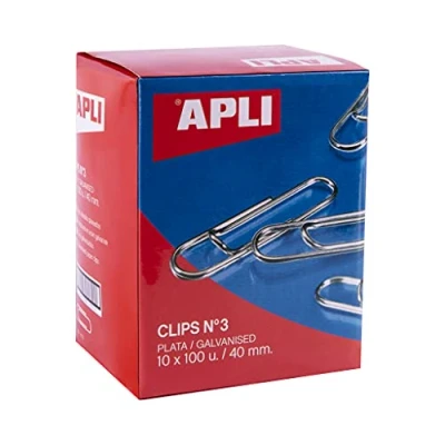 Abbildung von APLI 18992 Packung mit verzinkten Clips Nr. 3 40 mm 1000 Stück