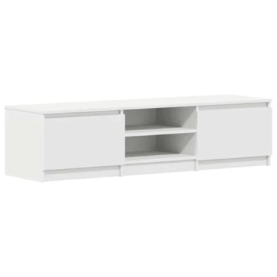 Abbildung von vidaXL TV Schrank mit 2 Schubladen Fächern Lowboard Fernsehtisch Fernsehschrank Möbel Sideboard Weiß 140x40x35,5cm Holzwerkstoff