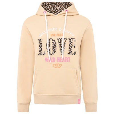 Abbildung von Zwillingsherz Hoodie &quot;&quot;Wild Love&quot;&quot;, mit Wording Leo Love und Stickerei