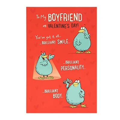 Abbildung von UK Greetings Valentinstagskarte für den Freund lustiges Design
