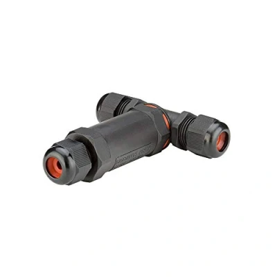 Abbildung von Goobay 81286 Outdoor T Stück Kabelverbinder wasserdicht IP68 / 3 polige Kabelmuffe Stromkabel verbinden LSA Außenbereich Verbindungsmuffe