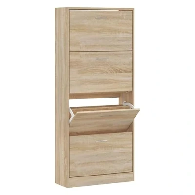 Abbildung von vidaXL Schuhschrank Schuhablage Schuhregal Schuhständer Schuhaufbewahrung Schuhkipper Schuhkommode Sonoma Eiche 63x24x147cm Holzwerkstoff