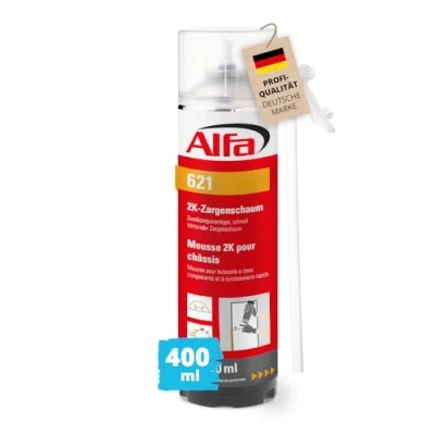Abbildung von Alfa 1x Zweikomponentiger, schnell härtender 2K Zargenschaum 1 x 400 ml, Volumenausbeute ausgeschäumt 12 14 l