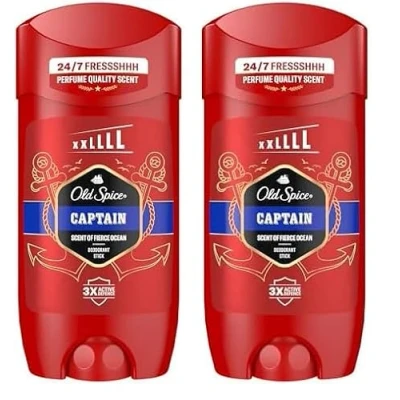 Abbildung von Old Spice Captain Deo Stick für Männer (85 ml), Herren, 48 h Frische, 0 % Aluminiumsalze, keine weißen Rückstände und gelben Flecken
