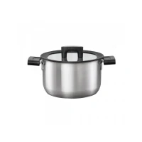 Abbildung von Fiskars Kasserolle mit Deckel, Ø 20 cm, Füllmenge: 3,5 Liter, Für alle Kochfelder geeignet, Rostfreier Stahl/Kunststoff, Hard Face, 1052240