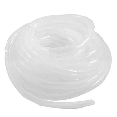 Abbildung von GTIWUNG Kabelschlauch Kabelspirale Spiralband Kabelschutz, Flexibler Spiralschlauch Kabelorganisation, Weiß Transparent, 12mm Durchmesser und 7,5m Länge
