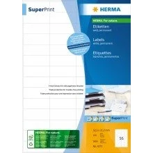 Abbildung von HERMA 5065 Universal Etiketten, 800 Blatt, 210 x 297 mm, 1 pro A4 Bogen, Stück, selbstklebend, bedruckbar, matt, blanko Papier Klebeetiketten Aufkleber, weiß
