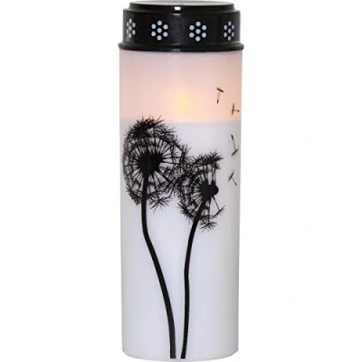 Abbildung von MARELIDA LED Kerze Grablicht Grabkerze Pusteblume bis 2500 Std. Höhe 12cm Timer (1 tlg)