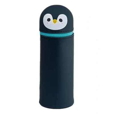 Abbildung von Puckator Federmäppchen Pinguin Federmappe aus Silikon Stiftemäppchen für Kinder