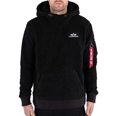 Abbildung von Alpha Industries Teddy Kapuzenpullover, Herren, Größe: Medium, Black
