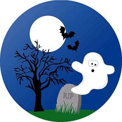 Abbildung von Essbarer Tortenaufleger Gespenst // Tortendekoration Geist, Halloween 20cm Durchmesser (Oblatenpapier)