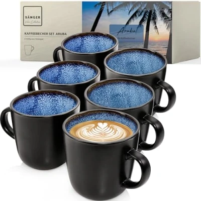 Abbildung von SÄNGER Becher Aruba, Steingut, 6 tlg. Kaffeebecher Set, Erweiterbar, 430 ml, VALUE COLLECTION