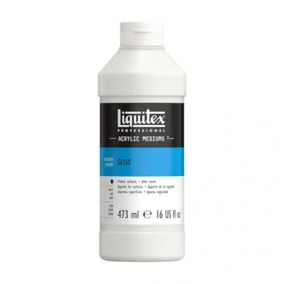 Abbildung von Liquitex 5316 Professional Gesso, Grundierung für Acrylfarben, licht und alterungsbeständiger Primer, gebrauchsfertig 473ml Flasche, weiß
