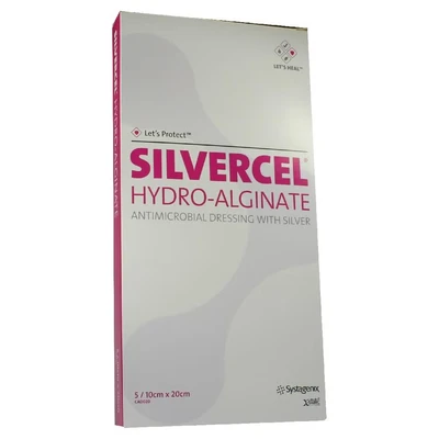Abbildung von Silvercel Hydroalginat Verband 10x20 cm 5 St