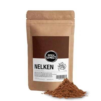 Abbildung von Spicy Welt Nelken Gemahlen (500g) Hochwertiges Nelkenpulver in Premium Qualität für Backen, Kochen &amp; Gewürzmischungen Warm Würziger Geschmack 100% Naturrein, Ohne Zusätze