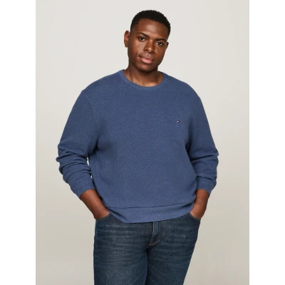 Abbildung von Tommy Hilfiger Big &amp; Tall Rundhalspullover &quot;BT ESSENTIAL STRUCTURE CREW NECK&quot;, in Großen Größen, mit Logostickerei auf Brusthöhe