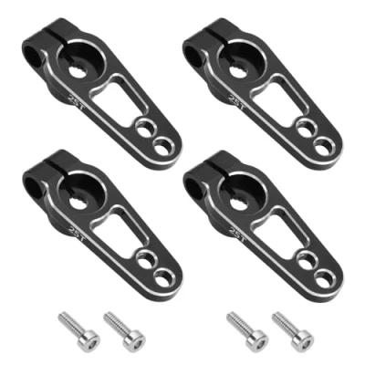 Abbildung von YINETTECH 25T Servo Hupenarm Aluminiumlegierung Servoarm einseitiger Lenkarm M3 Gewinde für 1/10 Maßstab RC Auto kompatibel mit Futaba Servomotoren schwarz 4 Stück