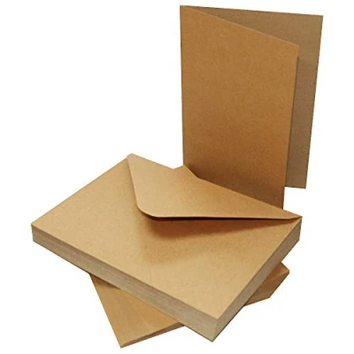 Abbildung von Handwerk UK 2048 5 x 7 Zoll Kraft Karte und Umschlag Packung mit 50 braun