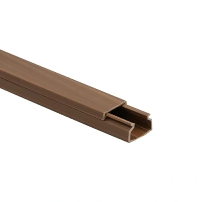 Abbildung von 10m KOMIB Kabelkanal/Kabelkanäle/Kabelführung Verschiedene Größen und Farben Schraubbar 5 x 2m Stangen (Braun Holz Design, 15 10 mm)