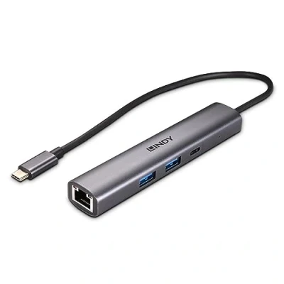 Abbildung von Lindy USB 3.2 Gen 2 Typ C Hub &amp; Gigabit Ethernet Konverter