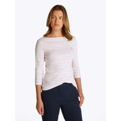 Abbildung von Tommy Hilfiger NEW CODY SLIM BOAT Langarmshirt, Damen, Größe: 3XL, Light pink/ecru