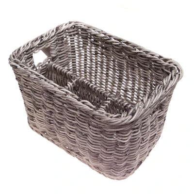 Abbildung von HENDI Besteckkorb grau Polypropylen 26 x 18 15 cm spülmaschinengeeignet 4 Fächer, Besteckbehälter, Besteckkasten