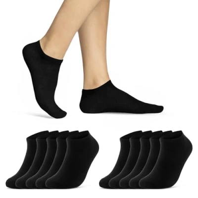 Abbildung von 10 20 30 Paar Sneaker Socken Damen &amp; Herren Schwarz Weiß Baumwolle 10800 WP (Schwarz 35 38)