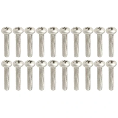 Abbildung von VGOL 20 Stück Grundlegende Metall Single Coil Tonabnehmerschraube mit Metrischem Gewinde 3,5 X Mm Höheneinstellung Kompatibel Stratocaster ST E Gitarre Nickel
