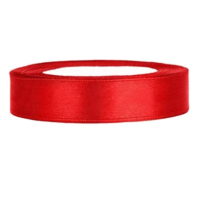 Abbildung von 25m Satinband Satin Geschenkband rot 12mm breit