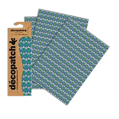 Abbildung von Decopatch Papier No. 769 (blau Grün Barock, 395 x 298 mm) 3er Pack