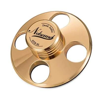 Abbildung von Nobsound STB 01 Schallplattengewicht LP Vinyl Turntables Metal Disc Stabilizer Record Weight für Plattenspieler (Gold)