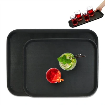 Abbildung von relaxdays Tablett Serviertablett 2er Set, Kunststoff, (2 tlg., Set)