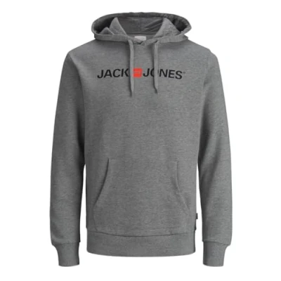Abbildung von JACK &amp; JONES Herren JJECORP Old Logo Sweat Hood NOOS 12137054, Medium Grey Melange/REG FIT , XS