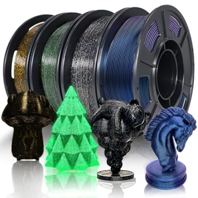 Abbildung von YOUSU 3D Printer Filament Galaxy PLA 1.75mm, Printing Bundle, Multi Color Glitter 250g X 4 Pack