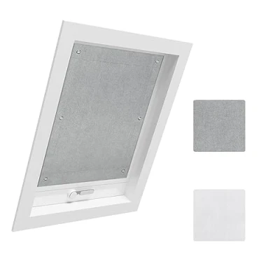 Abbildung von WOLTU Thermo Dachfenster Rollo ohne Bohren Sonnenschutz Verdunkelungsrollo mit Saugnäpfen, Thermorollo Hitzeschutz für Velux und Roto Fenster F06 / 206, Grau 48x93 cm