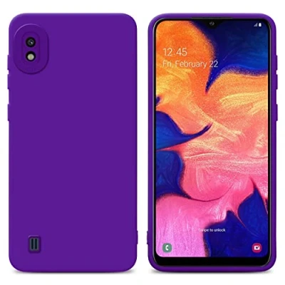 Abbildung von Cadorabo Hülle kompatibel mit Samsung Galaxy A10 Schutzhülle TPU Silikon Case Liquid Design Kameraschutz Slim Kratzfest Weiche Gummi Rundumschutz für in Lila
