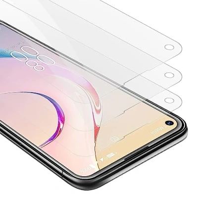 Abbildung von Cadorabo 3x Panzer Schutz Glas für Oukitel C21 PRO 3 Stück Schutzfolie in Ultra Klar Hüllen freundlich Gehärtetes (Tempered) Dipslayschutz Folie 9H Härte Anti Kratzer