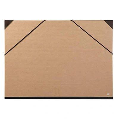 Abbildung von Clairefontaine 44400C Zeichenmappe Kraft mit Gummizug rücken 30 mm, innen: 50 x 70 cm, außen: 52 72 braun