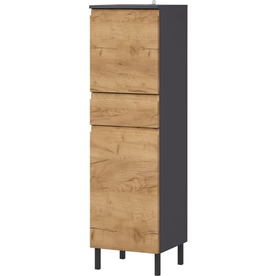Abbildung von GERMANIA Midischrank &quot;Scantic&quot;, Breite 34 cm, Badezimmerschrank, 2 Türen, 1 Schubkasten, Türdämpfer