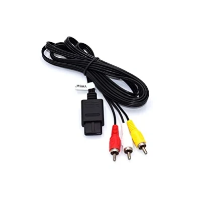 Abbildung von vhbw passend für Nintendo GameCube, 64, SFC (SNES), NGC, N64 Spielekonsole Audio &amp; Video Kabel, Composite/RCA, Proprietär