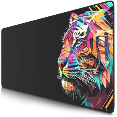 Abbildung von CSL Computer TITANWOLF XXL Speed Gaming Mauspad 900 x 400mm Mousepad Tischunterlage Large Size verbessert Präzision und Geschwindigkeit Colour Tiger