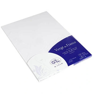 Abbildung von G.Lalo 41000L Papier Vergé de France (210g, DIN A4, 21 x 29,7 cm, 25 Blatt) weiß