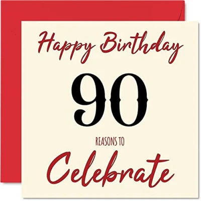 Abbildung von Stuff4 Lustige Geburtstagskarte zum 90. Geburtstag für Männer und Frauen, Gründe Geburtstag, Großvater, Opa, Oma, Papa, Mama, 145 mm x Grußkarten,