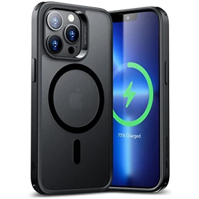 Abbildung von ESR für iPhone 13 Pro Max Hülle, Kompatibel mit MagSafe HaloLock, Hybrid Magnetisches Kabelloses Laden, Militärnorm Schutz, Kratzresistente Rückseite, Matt Schwarz