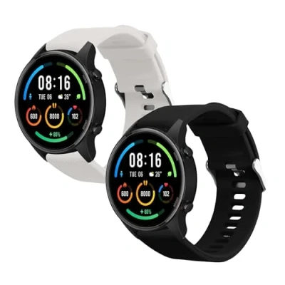 Abbildung von kwmobile 2x Sportarmband kompatibel mit Xiaomi Mi Watch/Mi Watch Color Sport Armband Fitnesstracker Band Set aus TPU Silikon